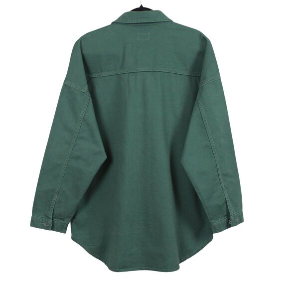 Ardene Green Cotton Twill Shirt Jacket - Picture 2 of 16